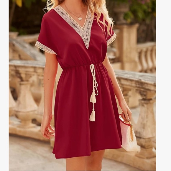 Prettygarden Dresses & Skirts - PRETTYGARDEN Women's Casual Summer Dress Size XXL in Wine Red NWT